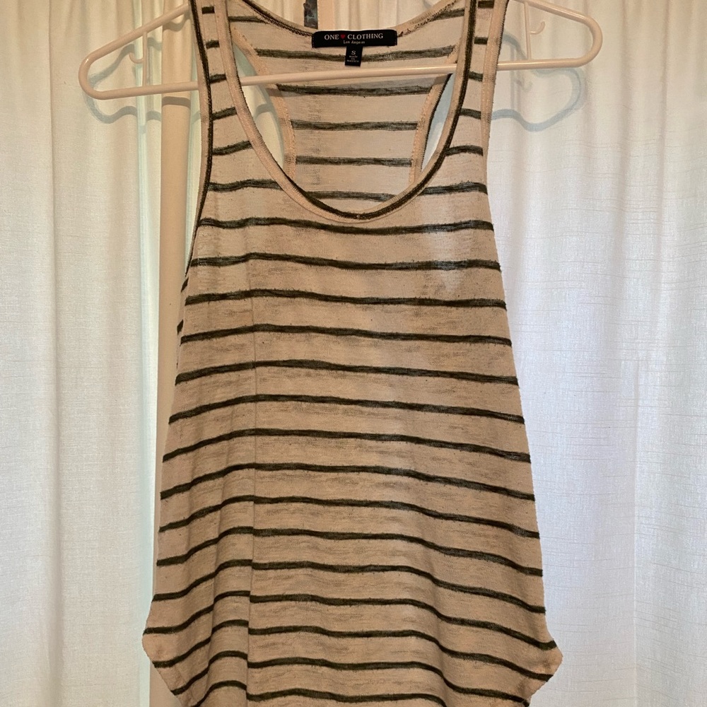 Olive green stripped tank top